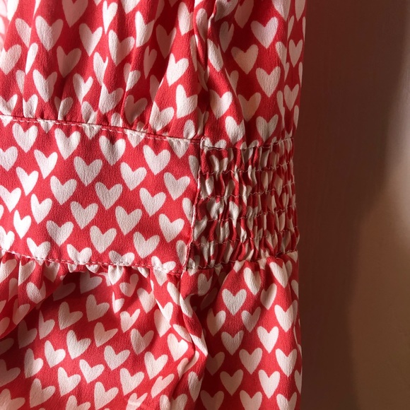 Rebellion V-Neck Red and White Heart blouse - Picture 3 of 7